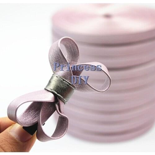 5Meter/Lot 10mm 3/8'' Handmade Material Light Purple Ribbon Trim Faux Leather Tape Layering DIY Hair Pin Bow Flower Accessories