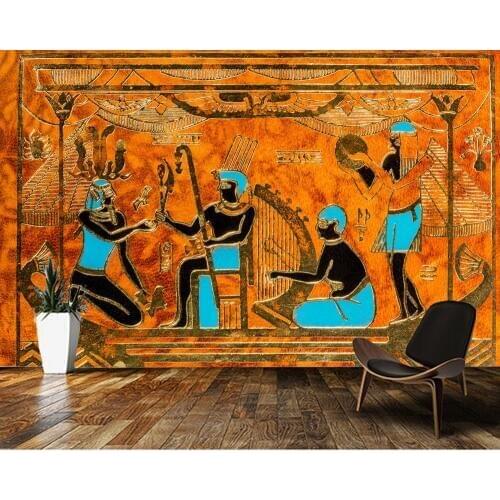 Papel de parede Ancient Egyptian tribal vintage 3d wallpaper,living room bedroom kitchen wall papers home decor bar mural