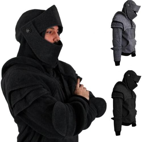 Coat Unique Gothic Face Cover Pullover Hoodie Top Retro Sweatshirt Face Cover Halloween Clothing