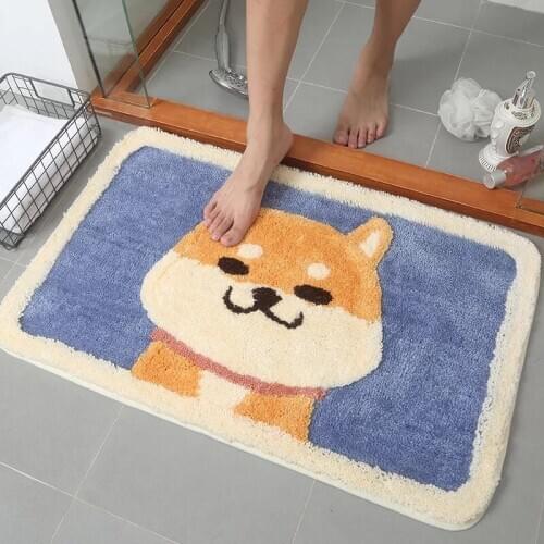 Door Mats Floor Kitchen Mats Entrance Anti-Slip Bar Anti-Skid Fluffy Shaggy Rug Bathroom Cat Dog Cartoon Cute Washable Absorbent