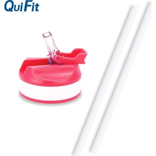 Quifit bottle Lid With Straw For 43oz 64oz 73oz 128oz Gallon Water Bottle Original Plastic Teacup Leakproof Dust Cover