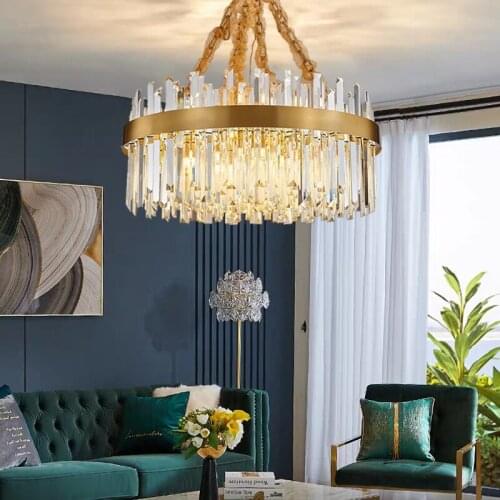 Nordic Crystal Chandeliers Ceiling Rectangle Hanging LED Chandelier For Living room Bedroom Kitchen Nordic Dining room Light