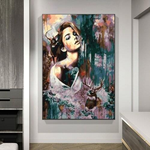 Nordic Abastract Woman Man Portrait Poster Quadro Canvas Painting Poster Print Cuadros Wall Art Picture for Living Room Unframed