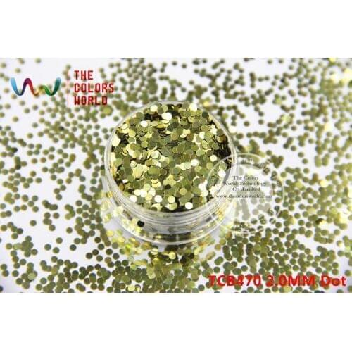 TCB470 Round Dot Shape pattern colors 2.0MM Size glitter spangles for nail Art and other DIY decoration
