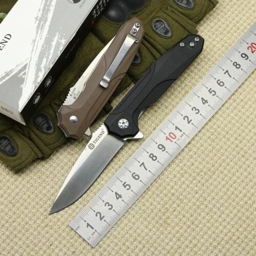 TIGEND #1818 Tactics folding knife D2 blade G10 + steel handle camping hunting outdoor survival pocket Kitchen knives edc tools