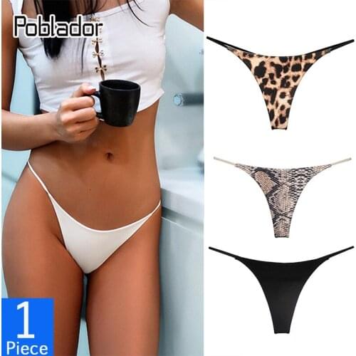 Poblador Hot Sexy Womens Panties Low Waist Comfort Lady Lingerie G-String Female Fashion Bikini Underwear Seamless Sport Thongs