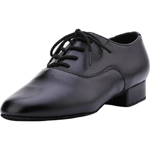 Jazz Dance Shoes for Girls/Women Genuine Leather Lace-Up Latin/Salsa/Jazz Shoes in Black Size 6.5-11