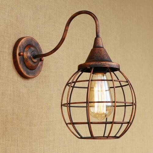 Loft Style Vintage Wall Lamp Iron Bedside Wall Light Fixtures For Living Room Stairs Edison Wall Sconce Indoor Lighting