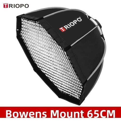 Triopo K65 65cm Photo Portabe Bowens Mount Octagon Umbrella Softbox + Honeycomb Grid Outdoor Soft Box for Studio Strobe