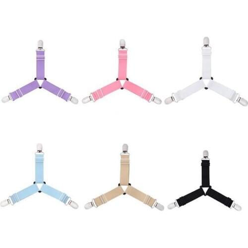 4Pcs Bed Suspender Strap Mattress Fastener Holder Triangle Grippers Sheet Clips Adjustable Sheet Holder Clips Fixation