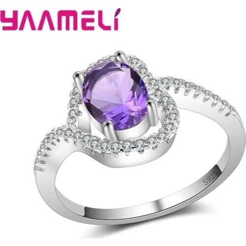 Vintage Female Gift With Elegant Queen Crystal Pure 925 Sterling Silver Jewelry Rings For Wife/Lover/Friends Top Quality