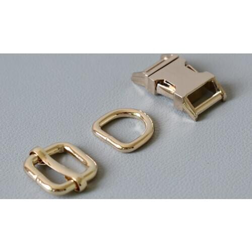 100 Suit Gold Metal Belt Straps Slider Renegade Release Buckle D Ring 15mm Strap For Pet Dog Collar Harness Sewing Accessories