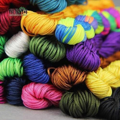 1Pc Length 24m*1mm Mixed Color Nylon Macrame Cords DIY Tassel Beading Bracelet Chinese Knotting Thread Jewelry Components Making