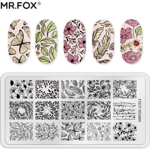 1pc Nail Art Stamp Stamping Image Plate Rectangle flowers love Geometric shape Patterns DIY Nail Designs Manicure Stamp Plate