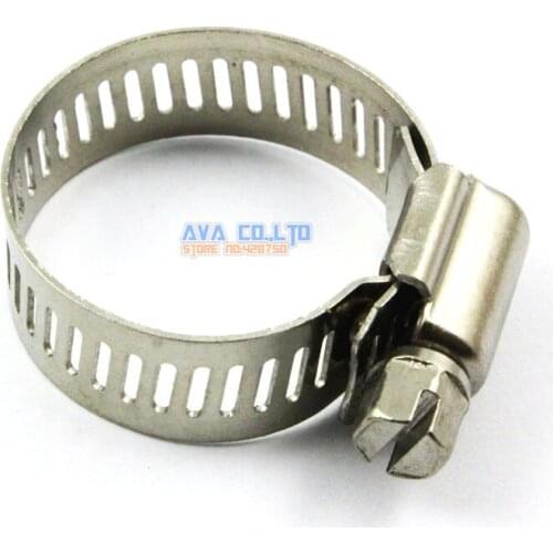 10 Pieces 18-32mm Stainless Steel Hose Clamp Worm Gear Hose Pipe Fitting Clamp