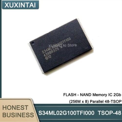 10Pcs/Lot S34ML02G100TFI000 S34ML02G FLASH - NAND Memory IC 2Gb (256M x 8) Parallel 48-TSOP