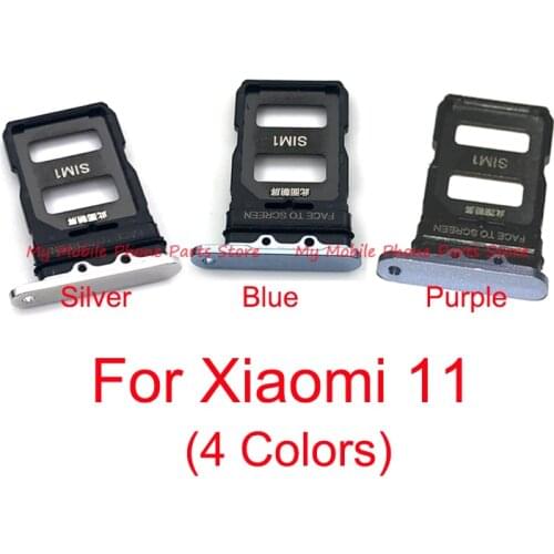 10 PCS New Sim Card Tray Holder Slot Adapter For Xiaomi 11 Mi 11 Sim Tray Card Reader Replacement Parts For Mi11 Xiaomi11