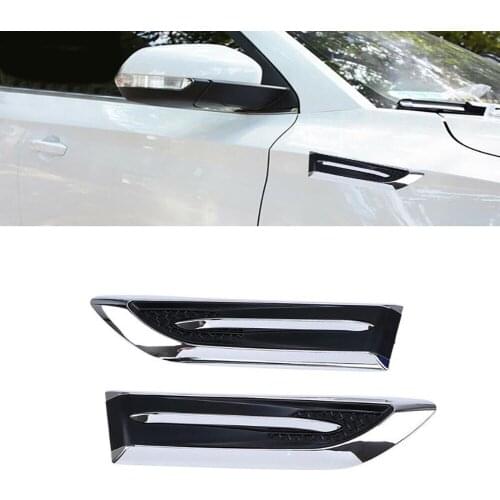 2pcs Universal Car Auto Air Flow Fender Chrome Side Hood Vent Decoration Sticker Air Vent Decoation Sticker