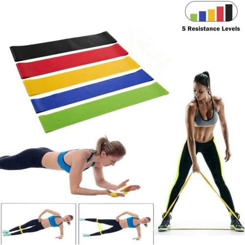 5 Pcs/Set Yoga Tension Band Fitness Resistance Band Elastic Band Tension Ring Natural Latex Tension Band