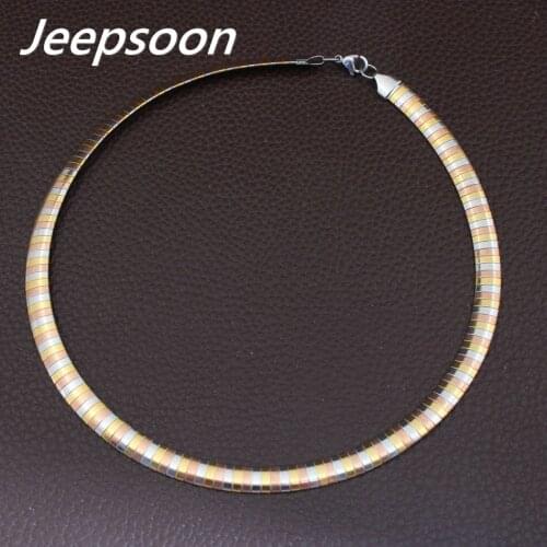 Accessories Wholesale Stainless Steel Jewelry Fashion Romantic Plated gold color Torques Necklaces for women NBJDBUJP1