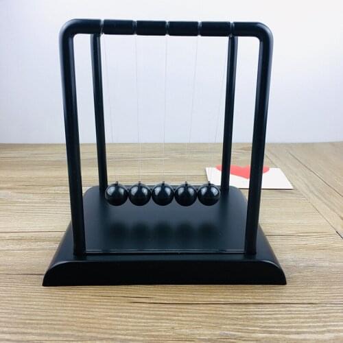 Black Newton Pendulum Generous Pool Newtons Cradle Physical Model Creative Home Desktop Decoration Ornament Craft Gift Souvenir