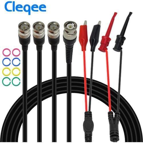 Cleqee P1260 Coaxial Cable Test lead kit BNC to BNC &Alligator Chip &Test Hook test lead