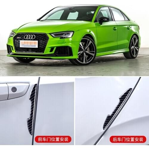 For Audi RS3 RS4 RS5 RS6 RS7 Car Side Door Edge Mirror Guard Bumper Trim Protector Stickers 6pcs Carbon Fibre Car Assessoires