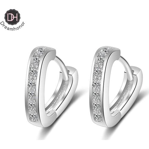 Top Quality Cubic Zirconia Rhinestone Heart Clip Earrings for Women Fashion CZ Crystal Female Wedding Party Gift Jewelry