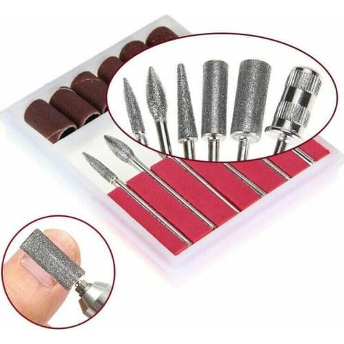 12 Pcs/Set 2.35MM Shank Metal Grinding Heads Sand Rings Nail Art Diy Drill Bits Kit Stone Engraving Carving Tool