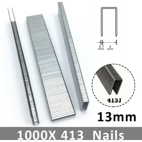 13/16/19/22mm Steel Nails 1000PCS U-shaped Code Nails For Staple Gun Stapler Furniture Wood Processing Woodworking DIY Tool