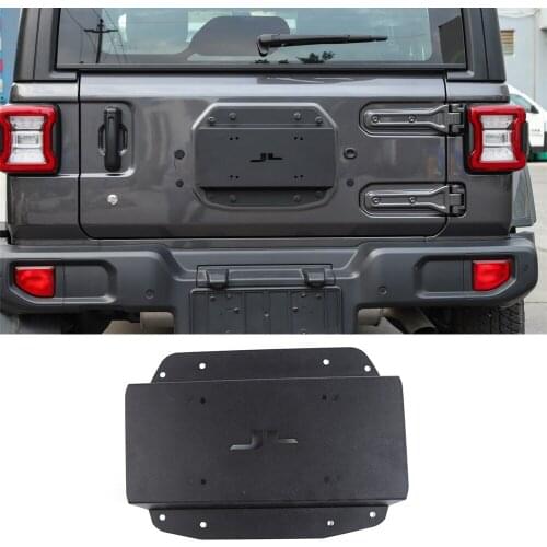 Aluminum Alloy Tailgate Exhaust License Plate Air Vent-plate Cover for Jeep Wrangler JL 2018+ Exterior Decoration Accessories