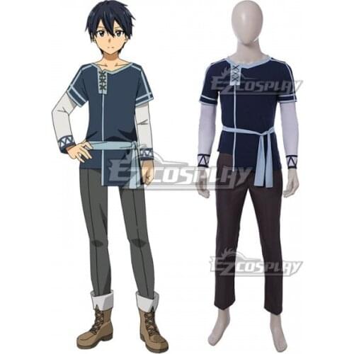 Sword Art Online Alicization SAO Kirito Set Outfit Uniform Suit Halloween Party Adult Set Clothings Cosplay Costume E001