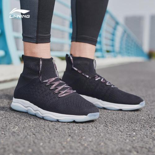 Li-Ning Men NO BOUNDRY Cushion Training Shoes Mono Yarn Breathable High-Cut LiNing Sock-Like Sport Shoes AFJN009 SOND18