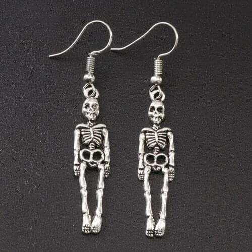 2020 New Vantage Halloween Skeleton Skull Dangle Earrings Halloween Aretes De Mujer Modernos Handmade Jewelry