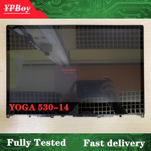 New 14" For Lenovo Yoga 530-14 YOGA 530-14IKB LCD Screen+Touch display Digitizer Assembly Flex 6-1470 1366X768 and 1920X1080