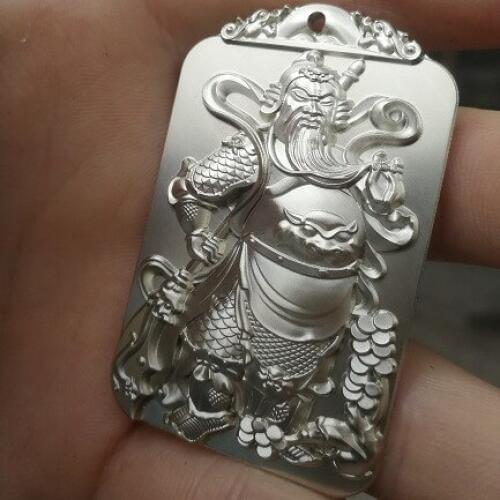 Sterling silver pendant knife Guan Gong silver jewelry gifts to send manufacturers to map custom free
