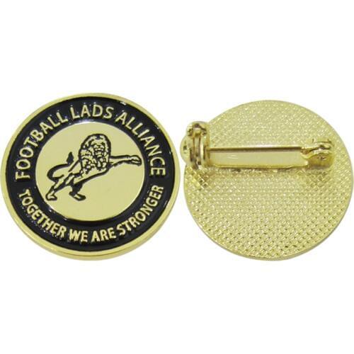 Wholesale round metal badge low price lion logo badge