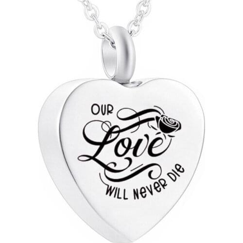 Cremation Jewelry Heart Pendant Stainless Steel Urn Necklace To Commemorate The Deceased Family/Pet With Filling Kit
