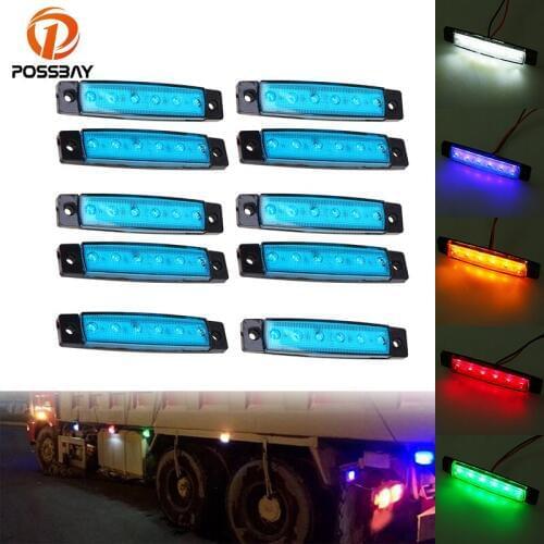 POSSBAY 10x Truck LED Side Marker Lights Clearance Tail Lamp 12V External Lights Car Lorry Trailer Rear Warning Parking Light