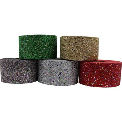 Q&N 5yards star Chunky Glitter Ribbon Blingbling Fabric Ribbon DIY Hair bows Material Sewing Accessories Handmade Crafts A2