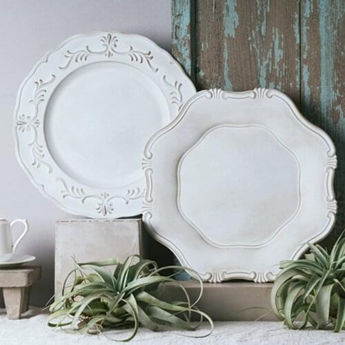 Retro Storage Tray Plastic Plate Dish Luxury Cosmetics Jewelry Display Storage Tray