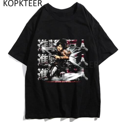 Shingeki No Kyojin Harajuku T-shirts Attack on Titan Anime Men Women T Shirts Man Funny Manga Graphic Print Short Sleeve Tops