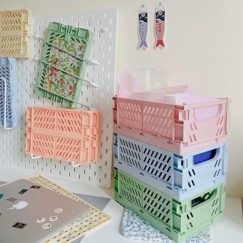 Folding Storage Basket Undries Cosmetic Container Collapsible Crate Sundry Toys Snack Food Desktop Holder Home Organizing Case