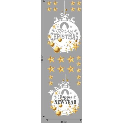 UVNT0281 Christmas window stickers on transparent PVC-measures 1 sheet 40 X130 cm-adhesive display cases for Christmas decorations
