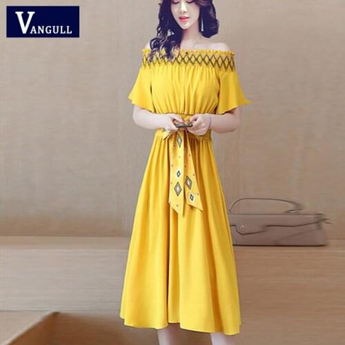 Vangull Summer Short Sleeve Dresses