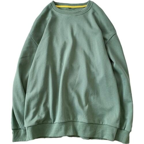 2021 Autumn Hoodies Women Sweatshirts Casual Solid Cotton Long Sleeve O Neck Loose Woman Jackets Basic Clothes Female Pullovers