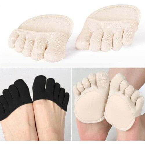Women Cotton Sponge Silicone Socks Anti-slip Lining Heelless Liner Sock Invisible Forefoot Cushion Foot Pad High Heels Socks