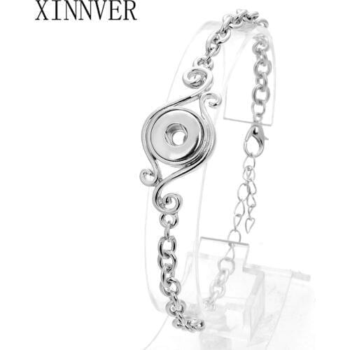 Xinnver Snap DIY Bangles Adjustable 12mm Snap Bracelet Metal Snap Button Jewelry Charms Bracelet For Women