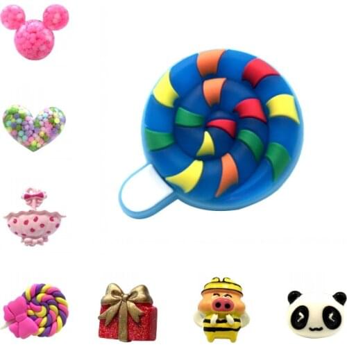 1pcs Acrylic Resin High Imitation Shoe Charms Candy Bee Heart Panda Shoe Accessories Ornaments Kids Xmas Gift