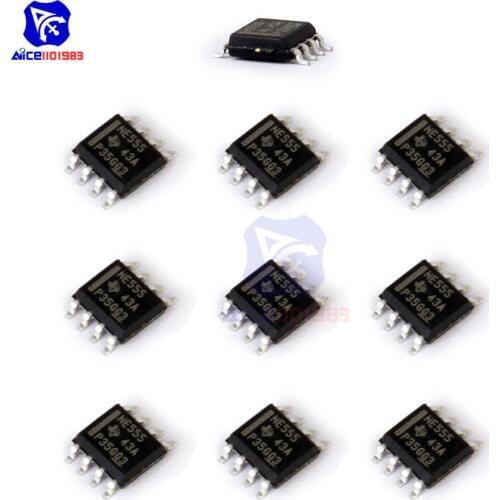 10PCS/Lot IC Chips NE555 555 SMD Timer IC SOP8 4.5V-16V Original Integrated Circuit Chips